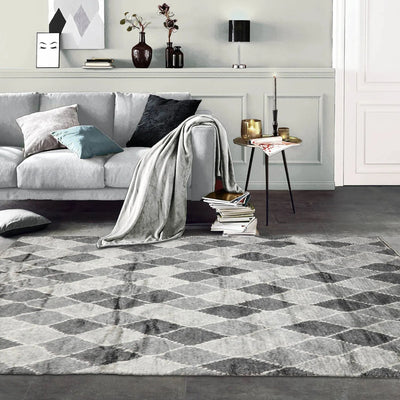 Alfombra oriental de lana gris